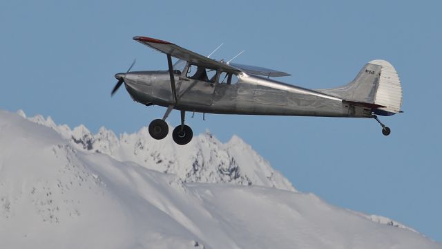 Cessna 170 (N1980C) - I believe this is N1980C - The registration number on the tail is hard to read though.  He's taking off from Juneau on a sunny, calm winter day.