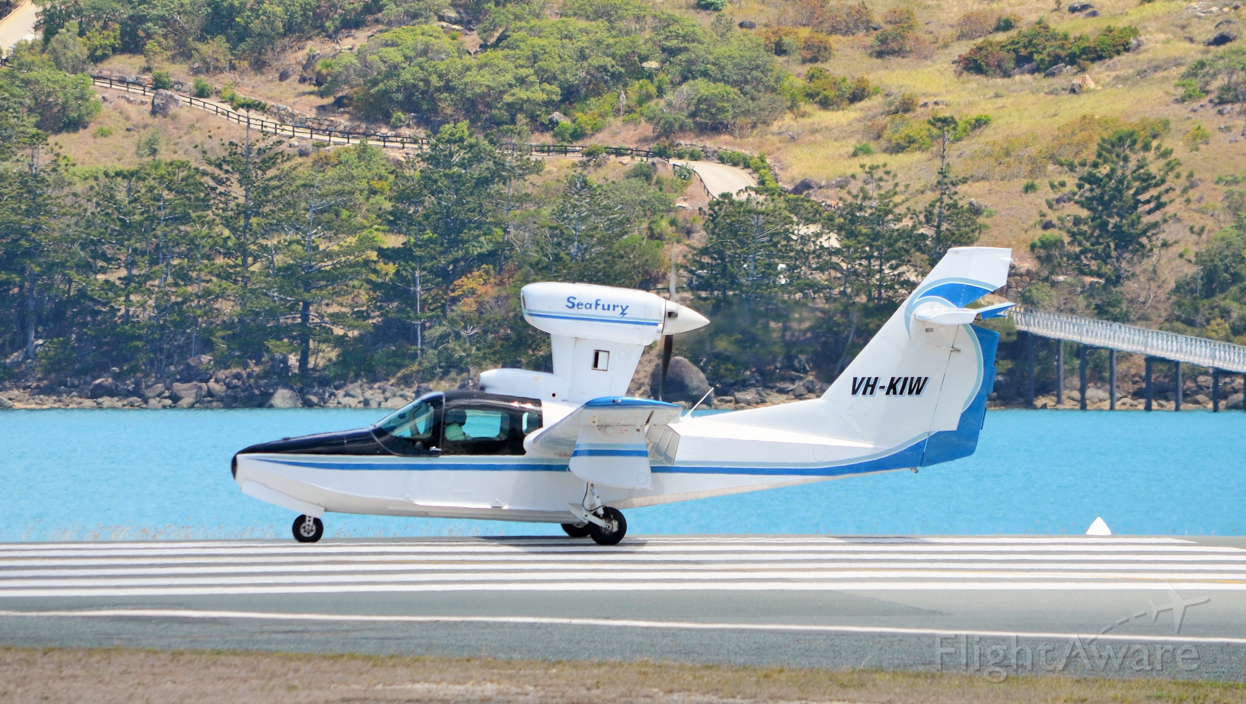 LAKE LA-200 (VH-KIW) - Departing Hamilton Island, Qld, RWY 14