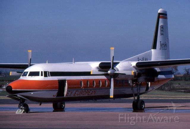 FAIRCHILD HILLER FH-227 (G-JEAA) - G-JEAA at Exeter Airport in 1988