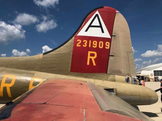 Boeing B-17 Flying Fortress (23-1909) - Tail end of B-17. At Springfield, IL. 2018. Army Air Corps,. A part of history.