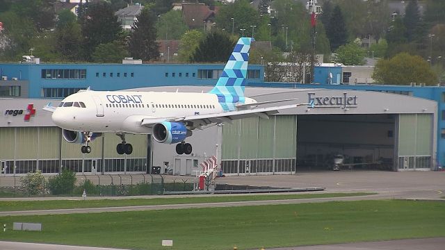 Airbus A319 (5B-DCU) - Now shut down Cobalt landing in Zurich, Switzerland. 