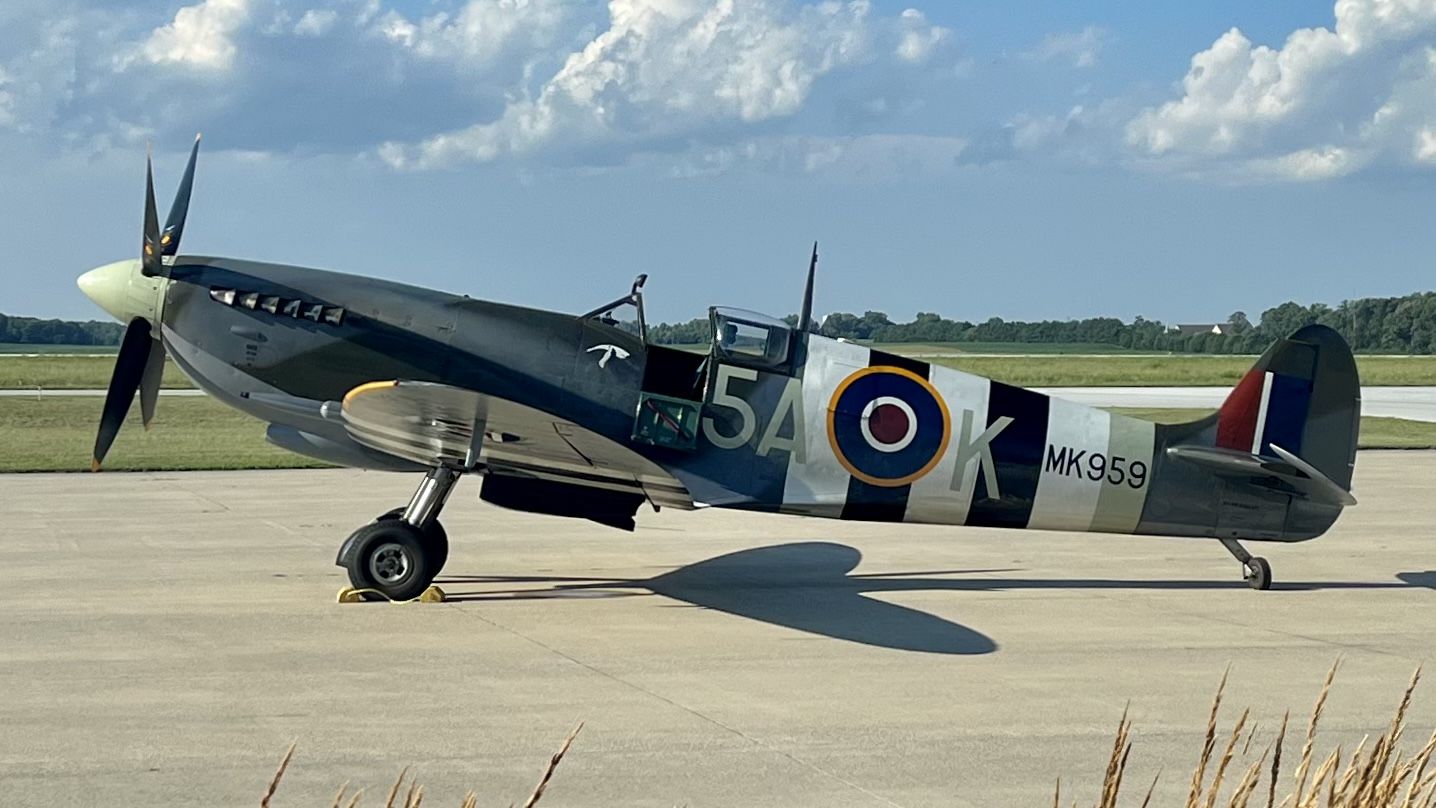 SUPERMARINE Spitfire (N959RT) - A 1944 Supermarine Spitfire LF MK IXC, S/N 959, shortly before departing. The Rolls-Royce Merlin is always a treat to hear. 7/21/22. 